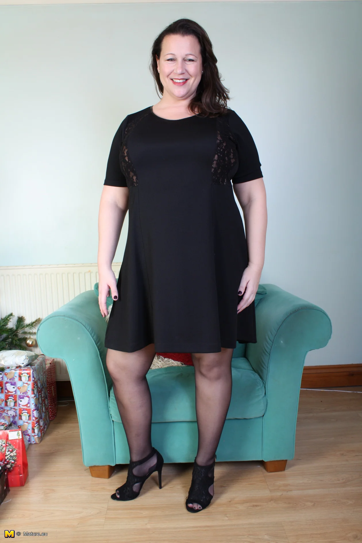 Chubby British mature lady teasing and showing off