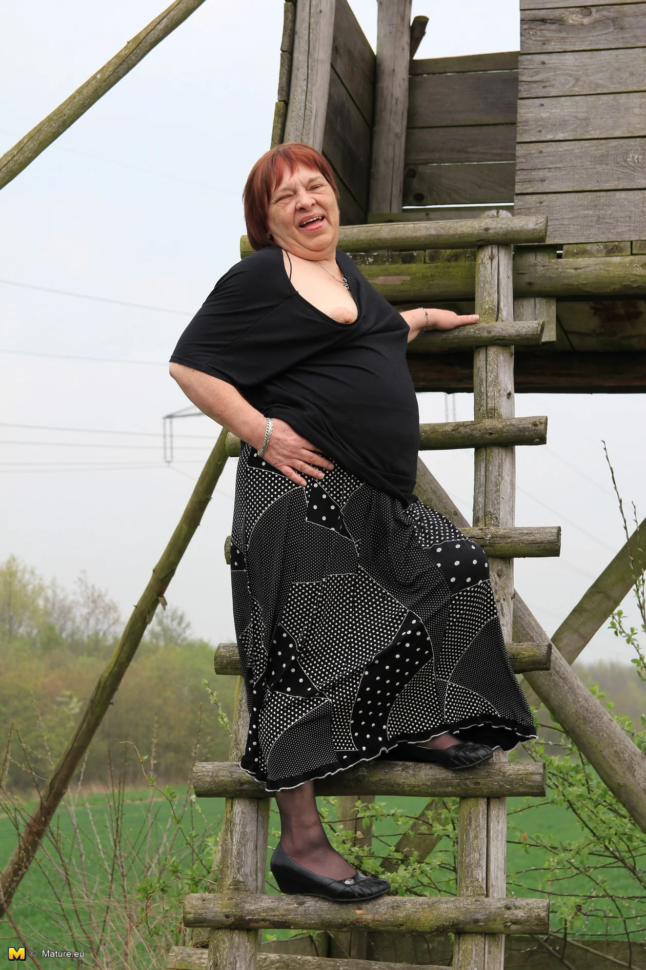 This German BBW loves to get wet in public