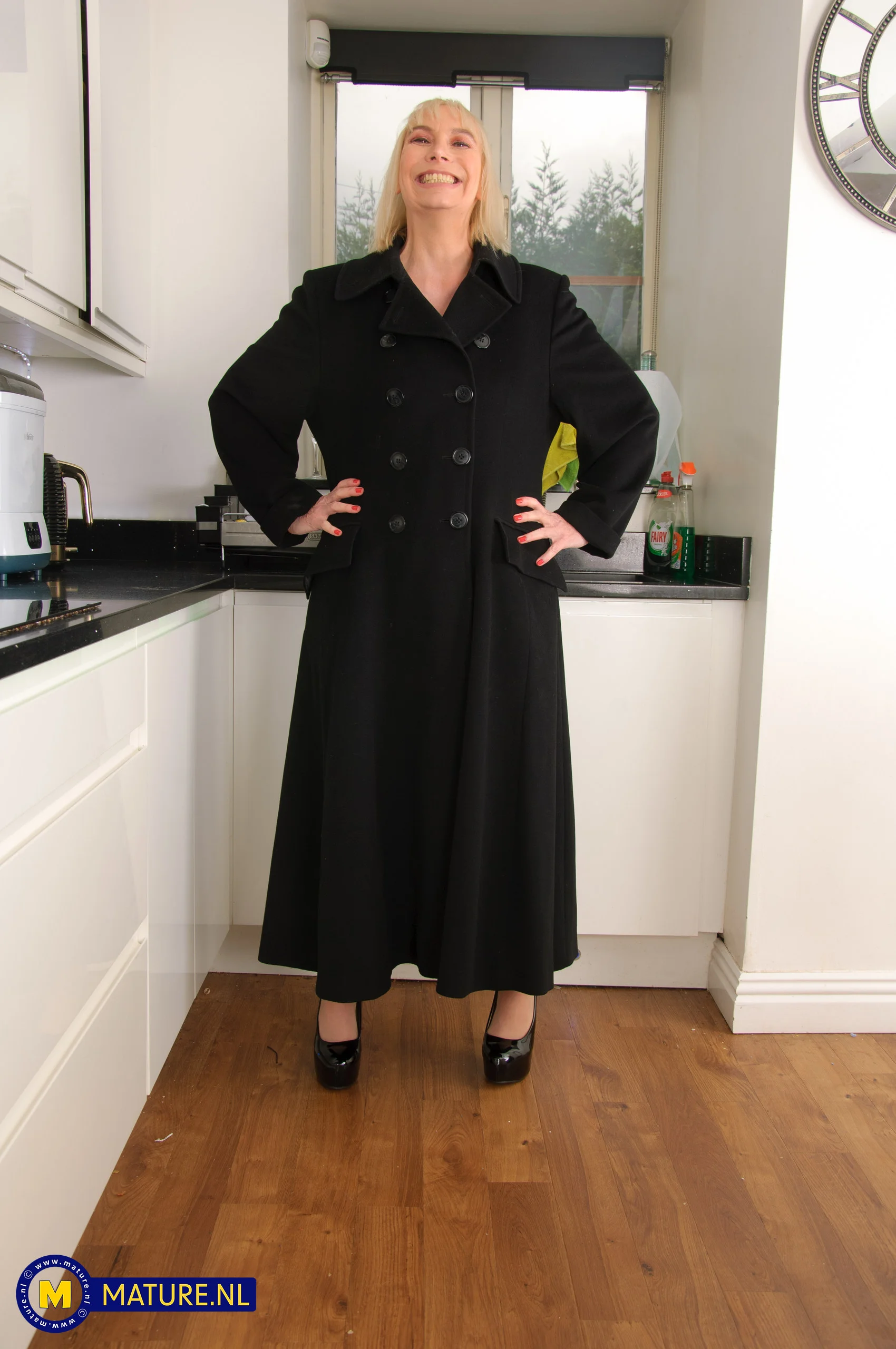 Tall blonde housewife Barby is a naughty mature nympho that loves to play with her natural big boobs