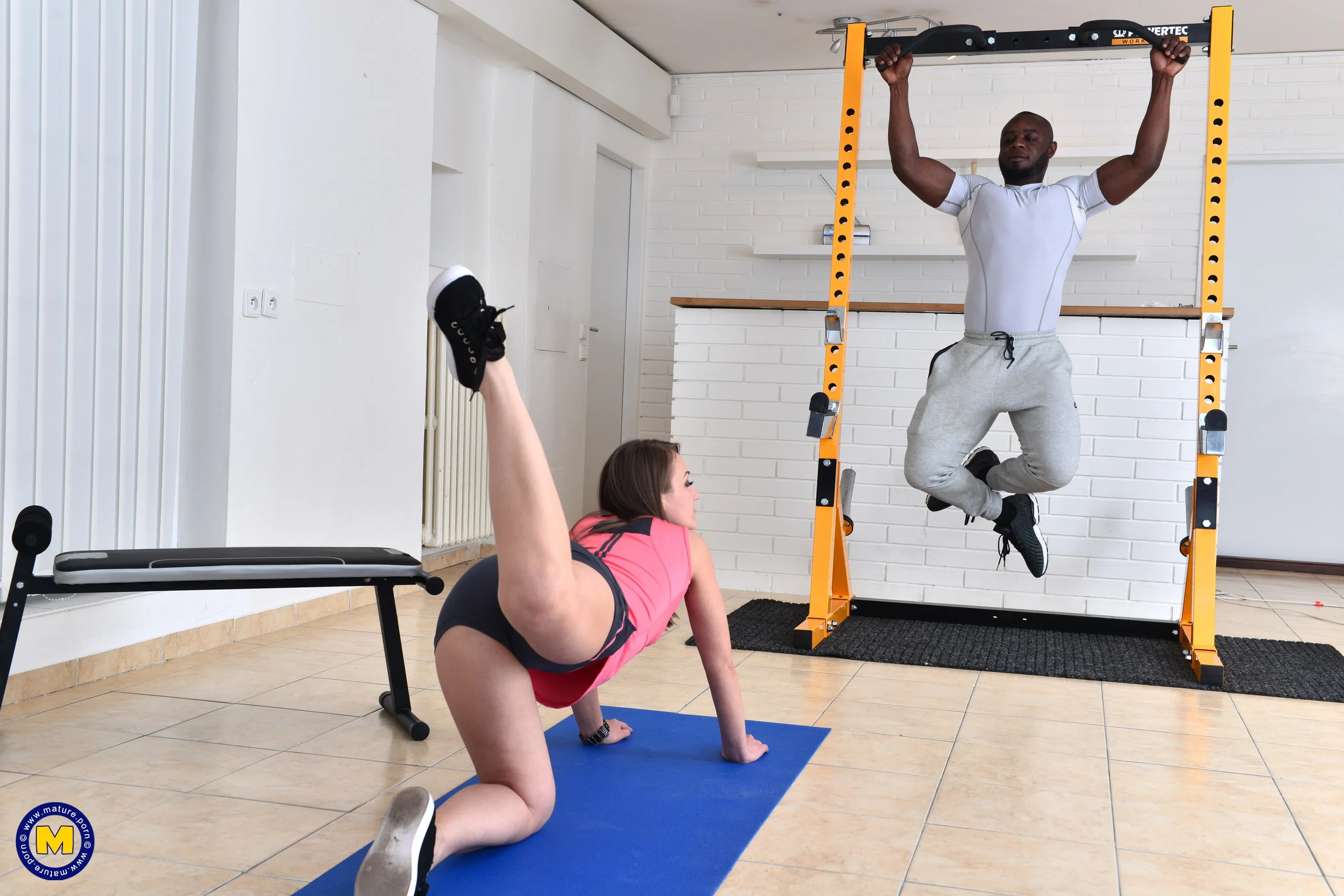 Hot mom munching on a big hard black cock