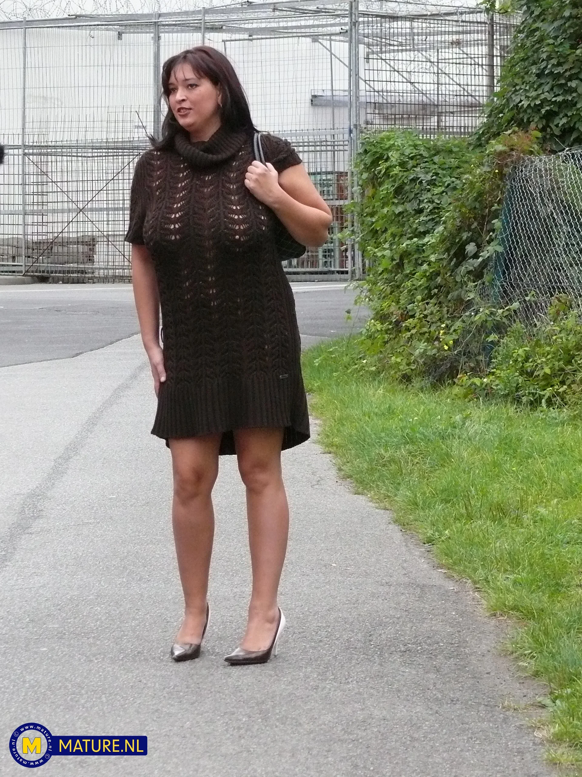 Curvy big breasted pierced MILF Ela shows all during our naughty interview with us