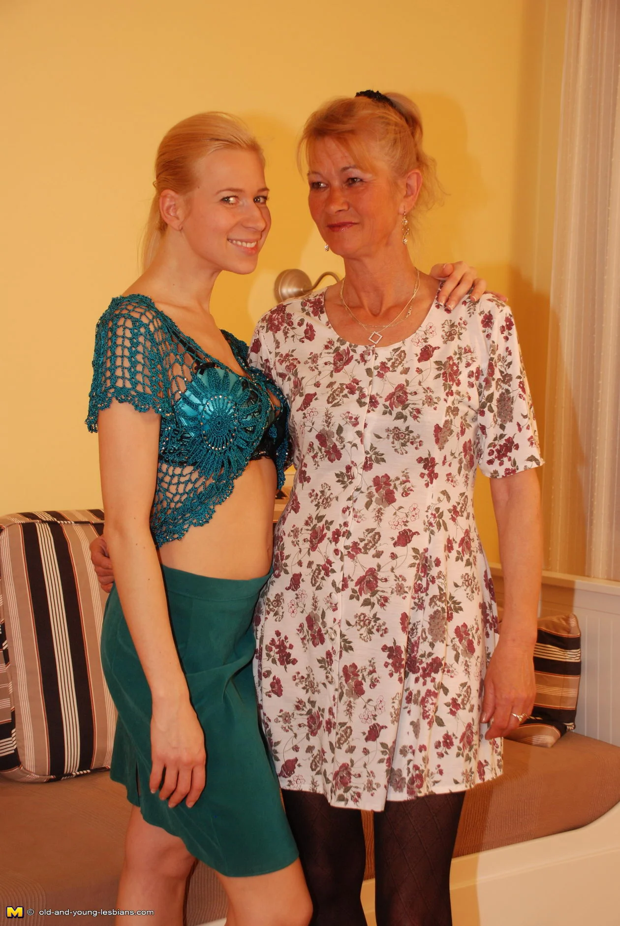 two old and young lesbians go at it