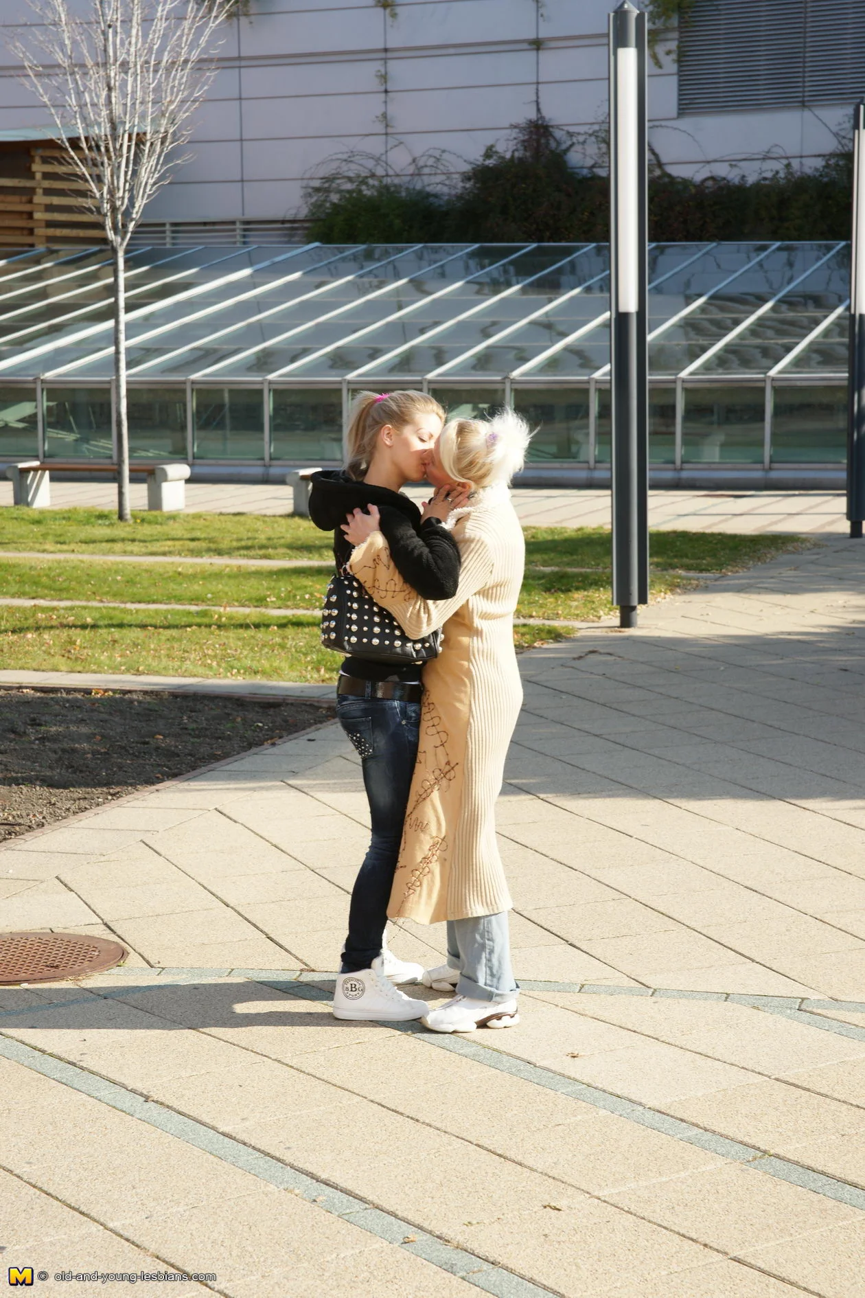 Hot babe having an affair with a naughty mature lesbian