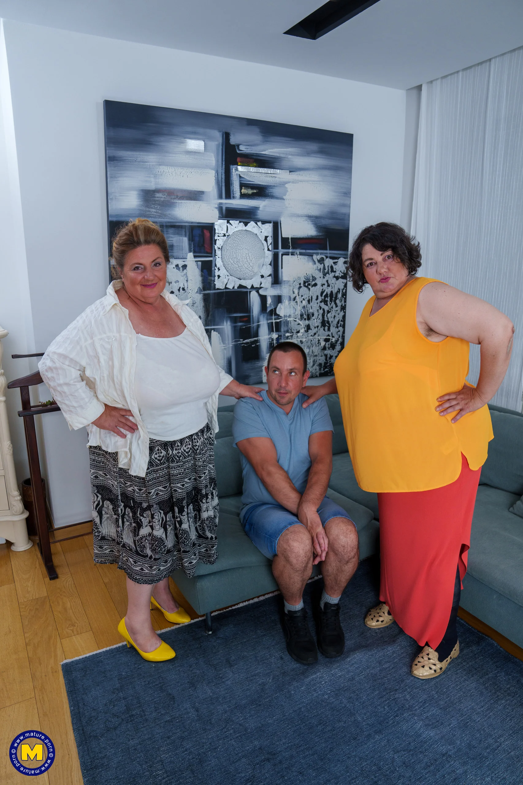 The evil stepmoms Edina and Jana make this young guy please them in every way